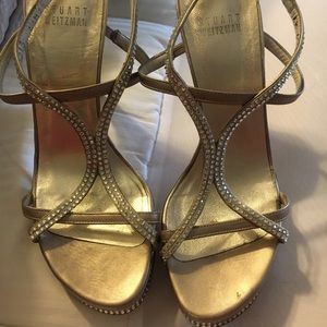 Stuart Weitzman Rhinestone Sandal Heels